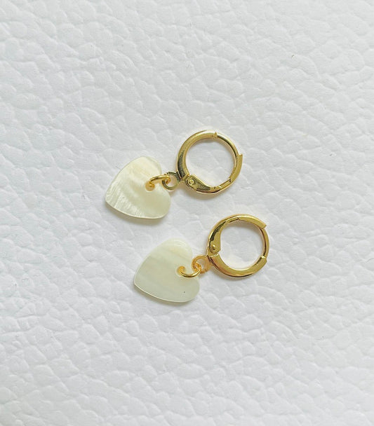 Heart mother of pearl earrings